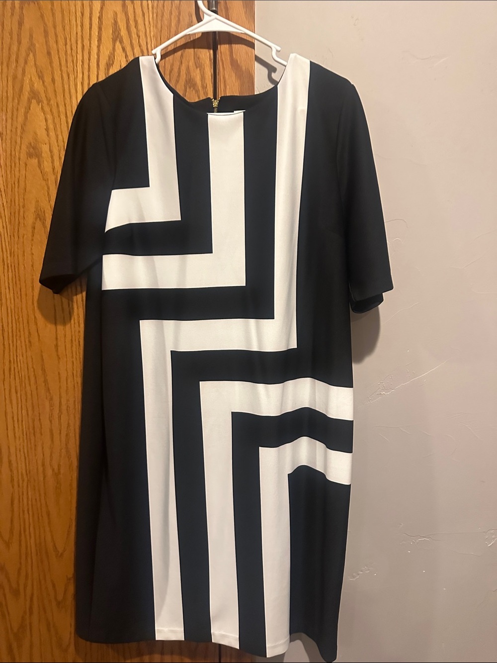 Chico's Black and White Geometric Midi Dress